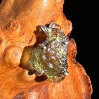 Raw Moldavite Pendant Sterling Silver #8123-Moldavite Life