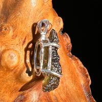 Raw Moldavite Pendant Sterling Silver #8124-Moldavite Life