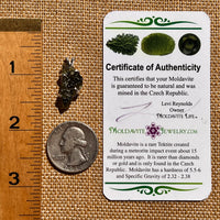 Raw Moldavite Pendant Sterling Silver #8124-Moldavite Life