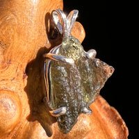Raw Moldavite Pendant Sterling Silver #8126-Moldavite Life