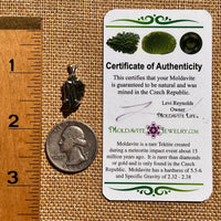 Raw Moldavite Pendant Sterling Silver #8126-Moldavite Life