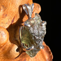 Raw Moldavite Pendant Sterling Silver #8127-Moldavite Life