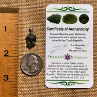 Raw Moldavite Pendant Sterling Silver #8127-Moldavite Life