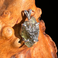 Raw Moldavite Pendant Sterling Silver #8127-Moldavite Life