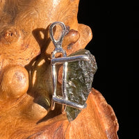 Raw Moldavite Pendant Sterling Silver #8129-Moldavite Life