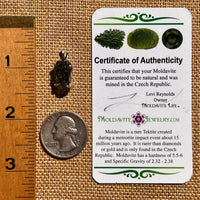 Raw Moldavite Pendant Sterling Silver #8129-Moldavite Life