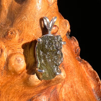 Raw Moldavite Pendant Sterling Silver #8129-Moldavite Life