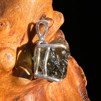Raw Moldavite Pendant Sterling Silver #8131-Moldavite Life