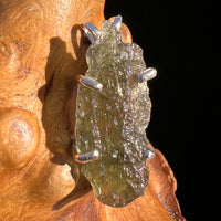 Raw Moldavite Pendant Sterling Silver #8132-Moldavite Life