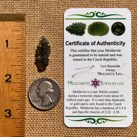 Raw Moldavite Pendant Sterling Silver #8132-Moldavite Life