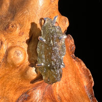 Raw Moldavite Pendant Sterling Silver #8132-Moldavite Life