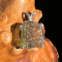 Raw Moldavite Pendant Sterling Silver #8133-Moldavite Life