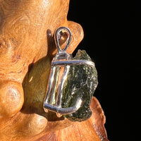 Raw Moldavite Pendant Sterling Silver #8137-Moldavite Life