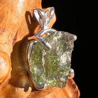 Raw Moldavite Pendant Sterling Silver #8138-Moldavite Life