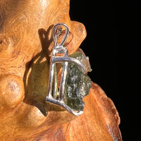 Raw Moldavite Pendant Sterling Silver #8138-Moldavite Life
