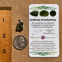 Raw Moldavite Pendant Sterling Silver #8138-Moldavite Life