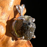 Raw Moldavite Pendant Sterling Silver #8139-Moldavite Life
