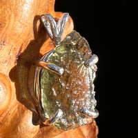 Raw Moldavite Pendant Sterling Silver #8141-Moldavite Life