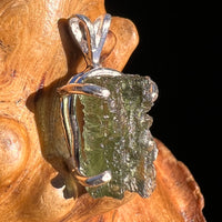 Raw Moldavite Pendant Sterling Silver #8146-Moldavite Life