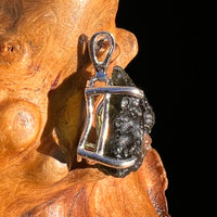 Raw Moldavite Pendant Sterling Silver #8147-Moldavite Life