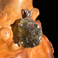 Raw Moldavite Pendant Sterling Silver #8147-Moldavite Life