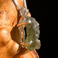 Raw Moldavite Pendant Sterling Silver #8425-Moldavite Life