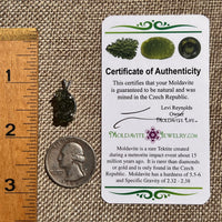 Raw Moldavite Pendant Sterling Silver #8425-Moldavite Life