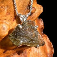 Raw Moldavite Pendant Sterling Silver #8426-Moldavite Life