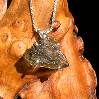 Raw Moldavite Pendant Sterling Silver #8426-Moldavite Life