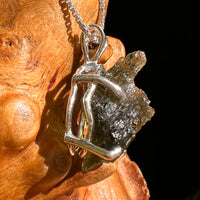 Raw Moldavite Pendant Sterling Silver #8427-Moldavite Life