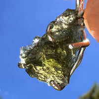 Raw Moldavite Pendant Sterling Silver #8427-Moldavite Life