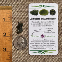 Raw Moldavite Pendant Sterling Silver #8428-Moldavite Life