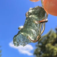 Raw Moldavite Pendant Sterling Silver #8429-Moldavite Life