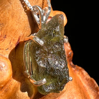 Raw Moldavite Pendant Sterling Silver #8431-Moldavite Life