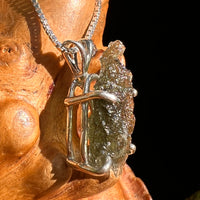 Raw Moldavite Pendant Sterling Silver #8432-Moldavite Life