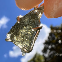 Raw Moldavite Pendant Sterling Silver #8432-Moldavite Life