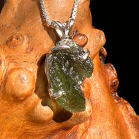 Raw Moldavite Pendant Sterling Silver #8434-Moldavite Life