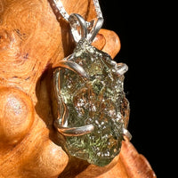 Raw Moldavite Pendant Sterling Silver #8435-Moldavite Life