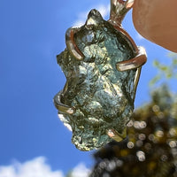 Raw Moldavite Pendant Sterling Silver #8435-Moldavite Life