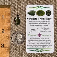 Raw Moldavite Pendant Sterling Silver #8435-Moldavite Life