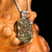 Raw Moldavite Pendant Sterling Silver #8435-Moldavite Life