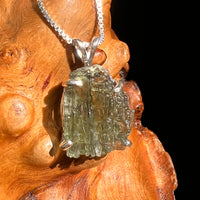 Raw Moldavite Pendant Sterling Silver #8436-Moldavite Life