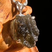 Raw Moldavite Pendant Sterling Silver #8437-Moldavite Life