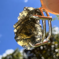 Raw Moldavite Pendant Sterling Silver #8437-Moldavite Life