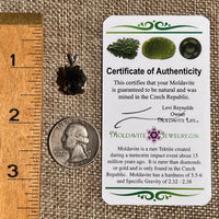 Raw Moldavite Pendant Sterling Silver #8437-Moldavite Life