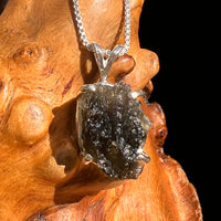 Raw Moldavite Pendant Sterling Silver #8437-Moldavite Life