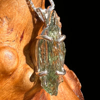 Raw Moldavite Pendant Sterling Silver #8438-Moldavite Life