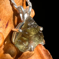 Raw Moldavite Pendant Sterling Silver #8439-Moldavite Life