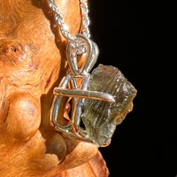 Raw Moldavite Pendant Sterling Silver #8439-Moldavite Life