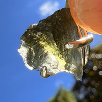 Raw Moldavite Pendant Sterling Silver #8439-Moldavite Life
